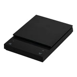 A black Hario Polaris Coffee Scale, with a flat platform on top and digital display on the front.