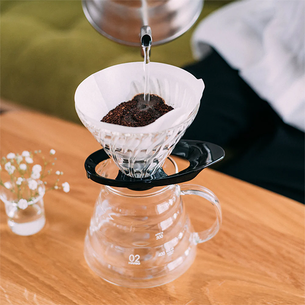 Hario V60 Glass Coffee Dripper Size 02 - Black