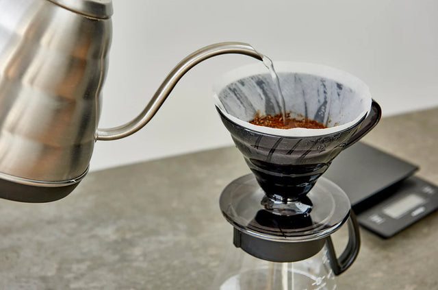 Hario V60 Coffee Dripper Plastic Size 02 & 40 Filter Papers Set - Transparent Black