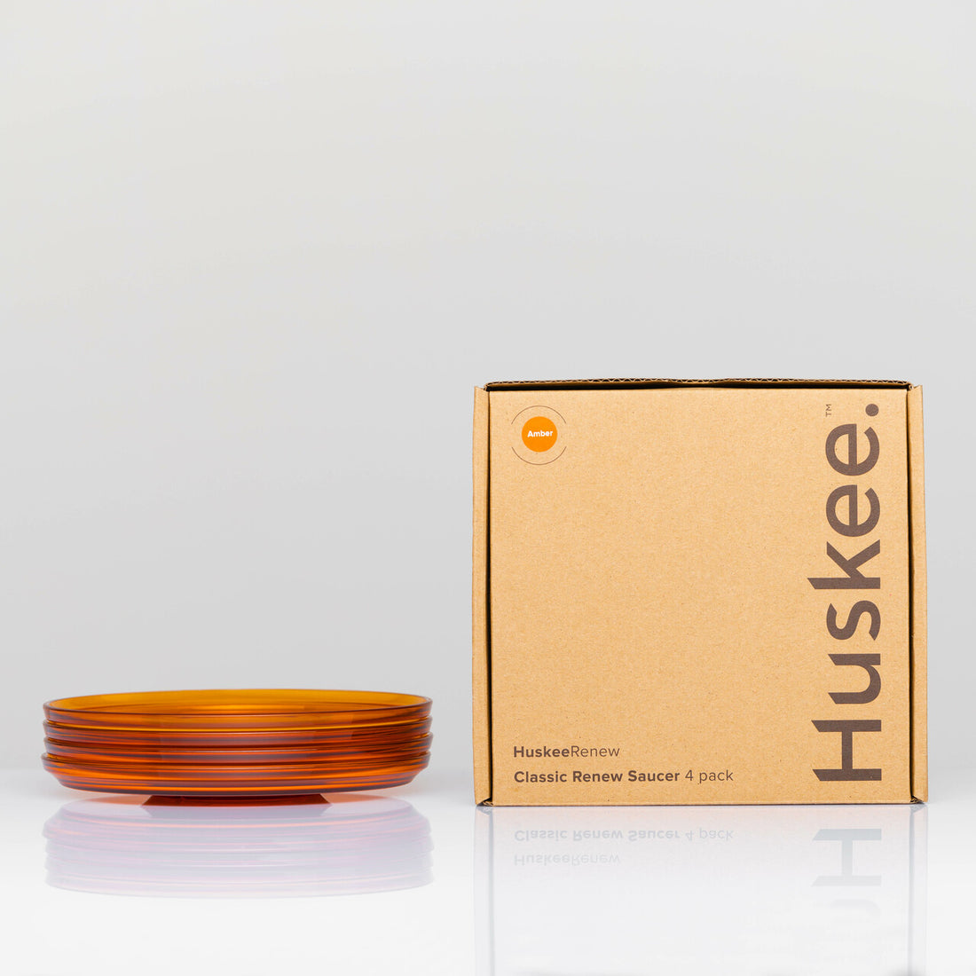 HuskeeRenew Classic Saucers 4 Pack - Amber