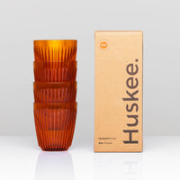 HuskeeRenew Reusable 8oz Coffee Cups 4 Pack - Amber