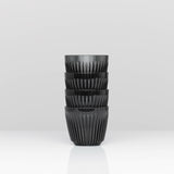 Featuring the same iconic fins as HuskeeCup, Renew is made from a trademarked Co-polyester, has a glass-like appearance, and is made from 50% post-consumer recycled material.   The 6oz is considered a small size in most cafes and is suitable for cappucinos, long blacks, flat whites or sparkling water.   6oz Renew Cup in a pack of 4.   Compatible with Classic Renew Saucer.