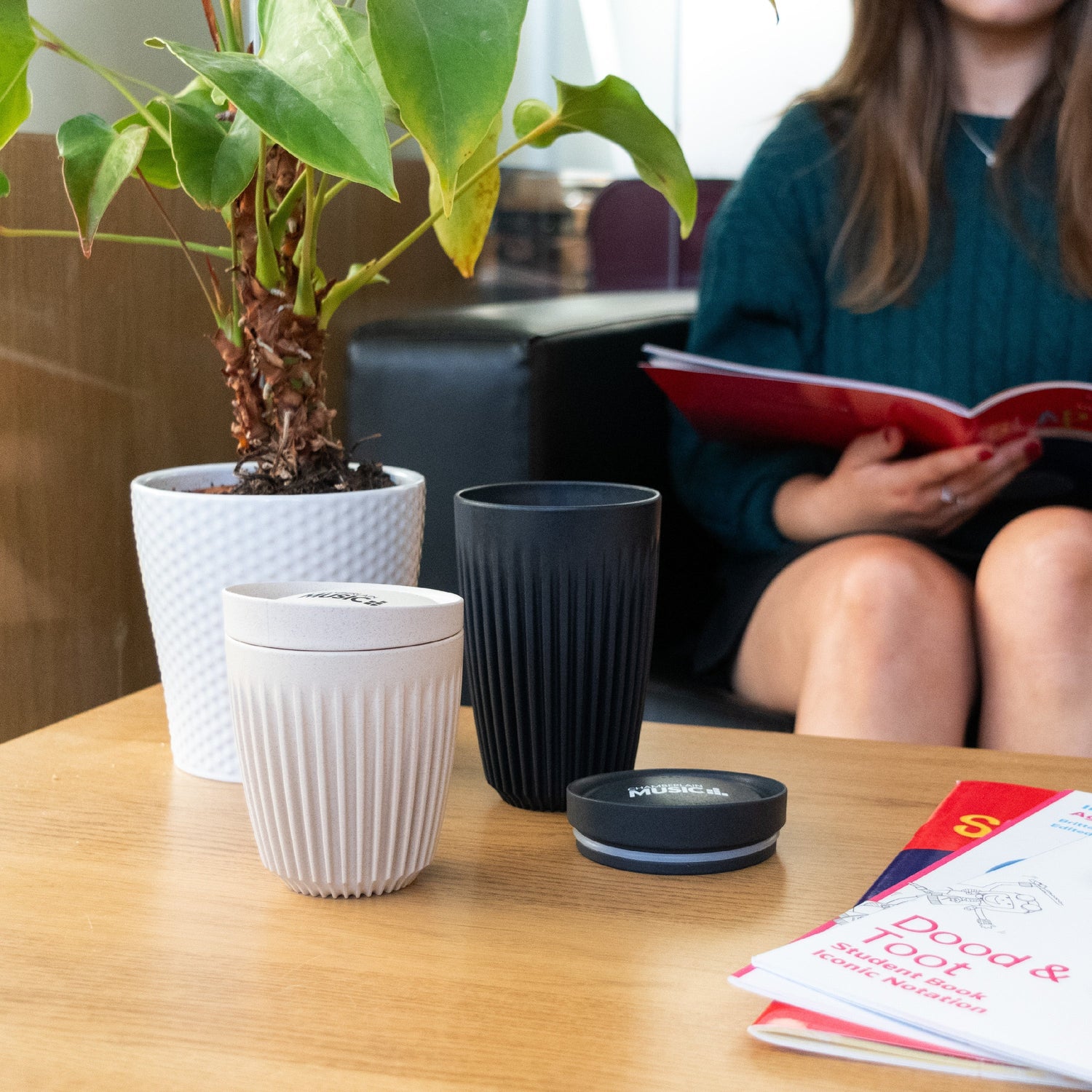 Huskee Reusable 16oz Coffee Cups 4 Pack - Charcoal