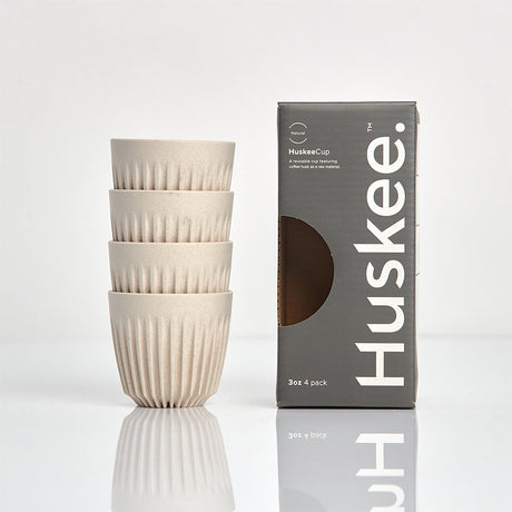Huskee Reusable 3oz Espresso Coffee Cups 4 Pack - Natural
