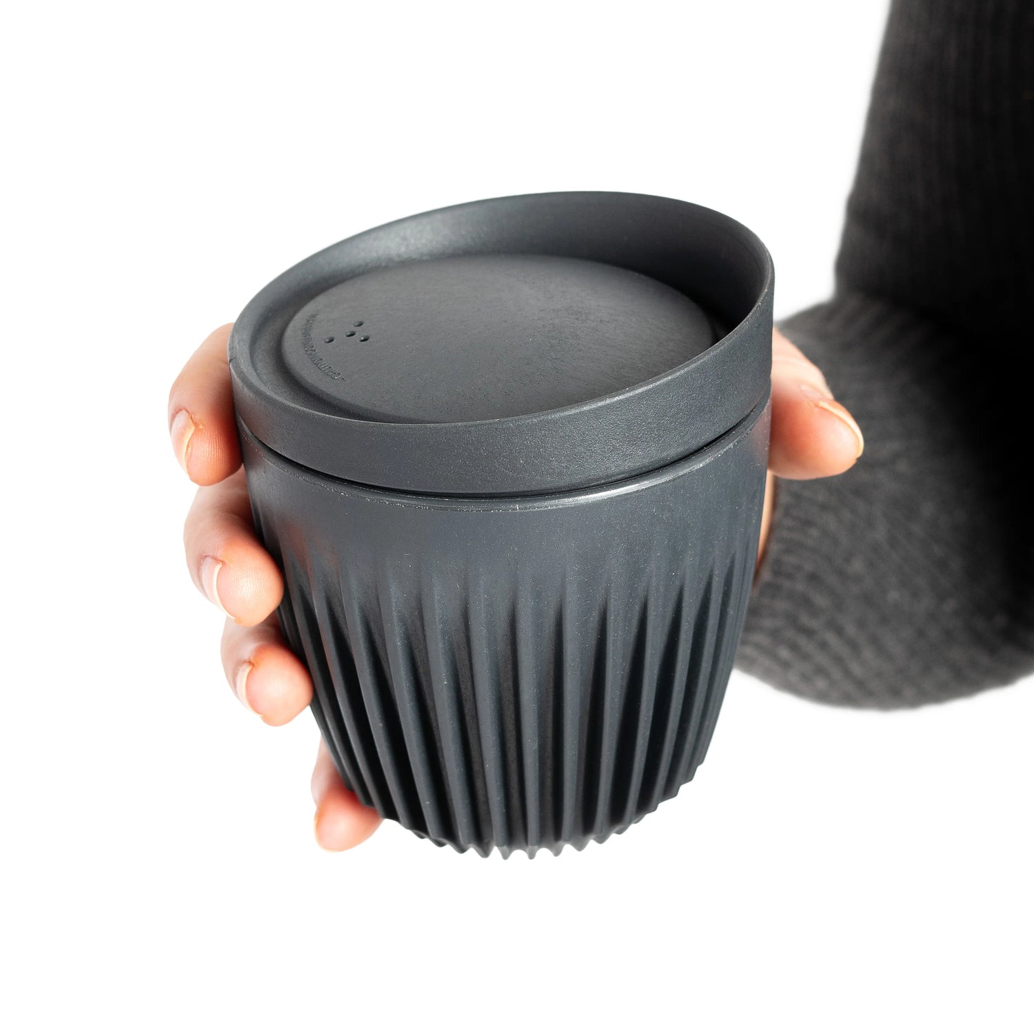 Huskee Reusable 6oz Coffee Cup with Lid - Charcoal