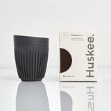 Huskee Reusable 8oz Coffee Cup with Lid - Charcoal