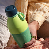 KeepCup Just Essentials Water Bottle18oz/530ml & Commuter Flip Lid Gift Box - Emerald Cloud Blue