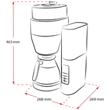 Melitta AromaFresh II Therm Pro Grind & Brew Filter Coffee Machine drawing dimentions