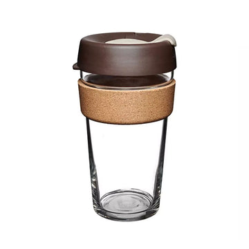 KeepCup Brew Cork Glass Reusable Coffee Cup L 16oz/454ml - Almond