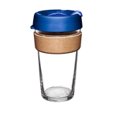 KeepCup Brew Cork Glass Reusable Coffee Cup L 16oz/454ml - Electric Blue