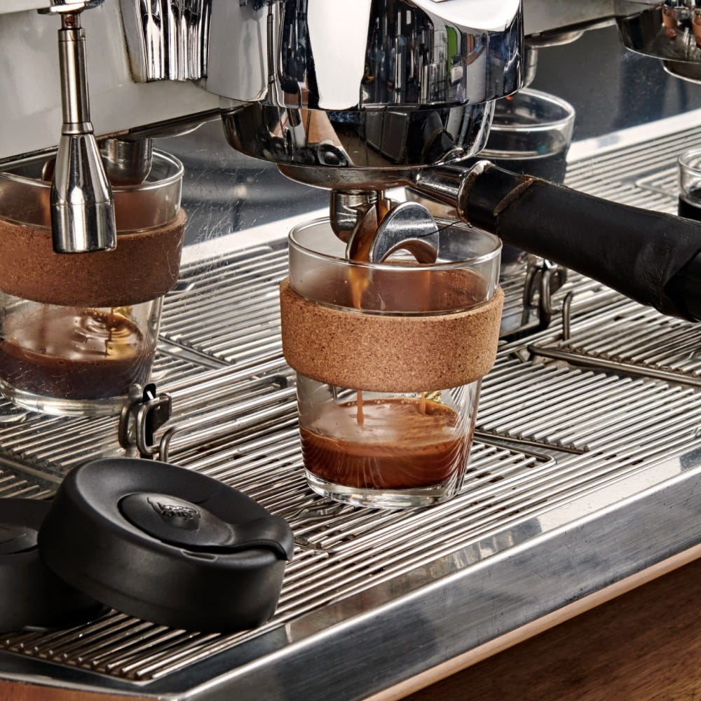KeepCup Brew Cork Glass Coffee Cup 12oz - Black