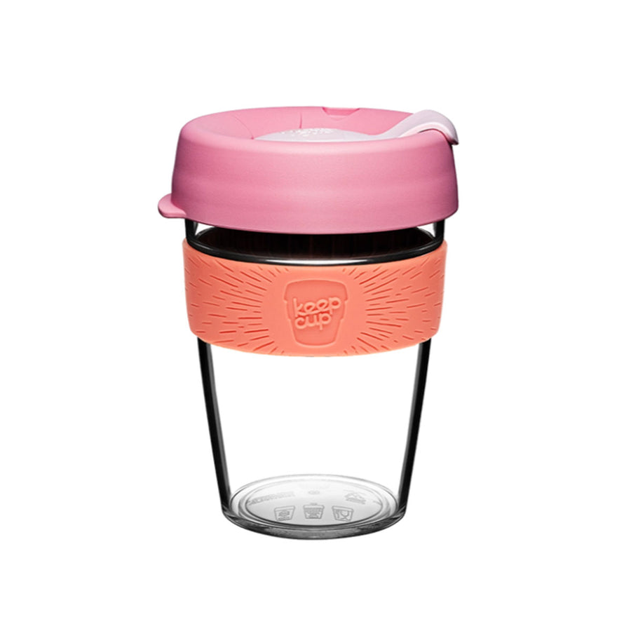 KeepCup Press Fit Original Clear Plastic Reusable Coffee Cup M 12oz/340ml - Tangerine