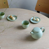Kinto Pebble Cup And Saucer Moss Green