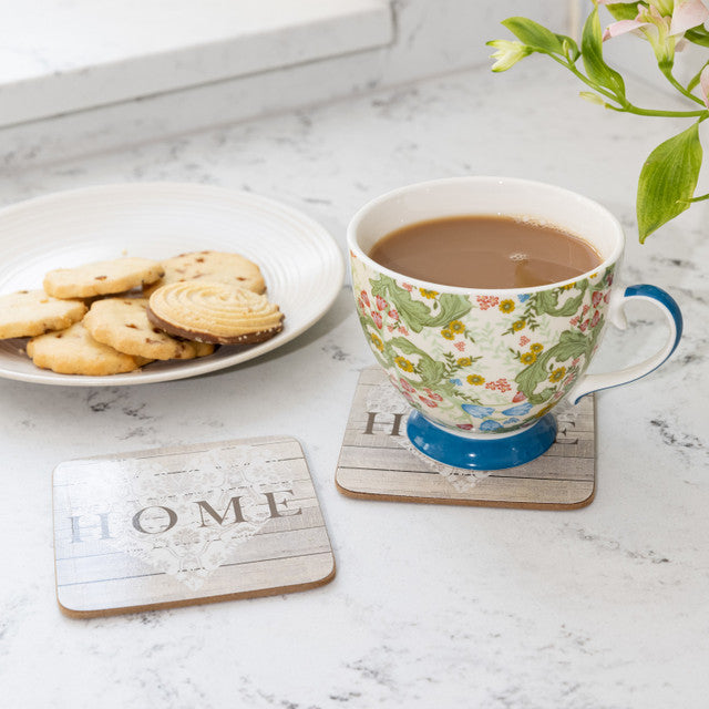 KitchenCraft China 400ml Footed Mugs - Dawn Floral