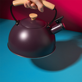 La Cafetière Whistling Kettle With Heat Resistant Wooden Handle, 1.6L - Purple