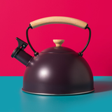 La Cafetière Whistling Kettle With Heat Resistant Wooden Handle, 1.6L - Purple