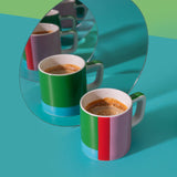 La Cafetière Ceramic Espresso Cup 120ml - Pink and Red Utopian Lines