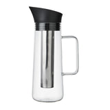 A La Cafetiere cold brew coffee maker with a glass body, stainless steel mesh filter, and black accents.