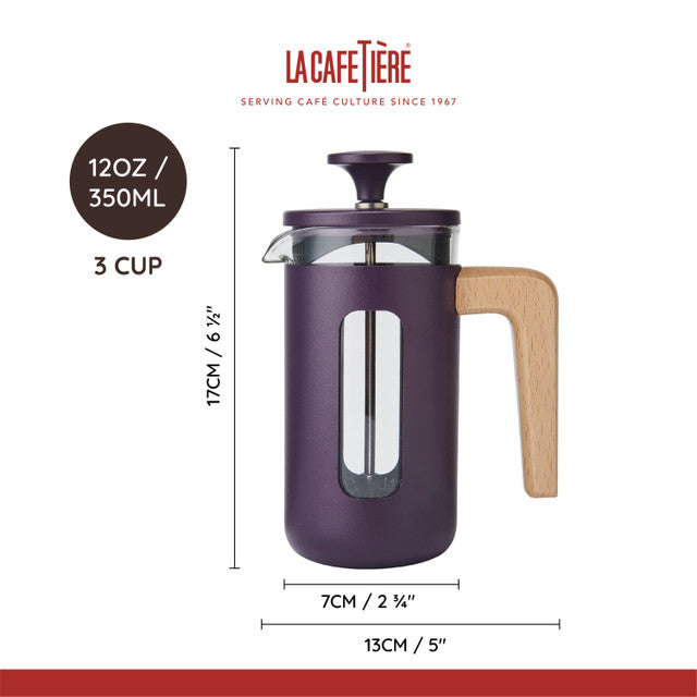 La Cafetière Pisa 3 Cup Cafetiere - Purple