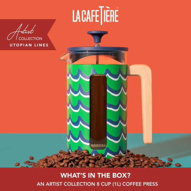 La Cafetière Pisa 8 Cup 1L Stainless Steel Cafetiere - Cyan Tides