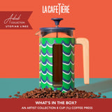 La Cafetière Pisa 8 Cup 1L Stainless Steel Cafetiere - Cyan Tides