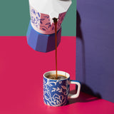 La Cafetière Venice 6 Cup Aluminium Stovetop Coffee Maker - Blu Fiorato