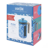 La Cafetière Pisa 8 Cup 1L Stainless Steel Cafetiere - Blu Fiorato