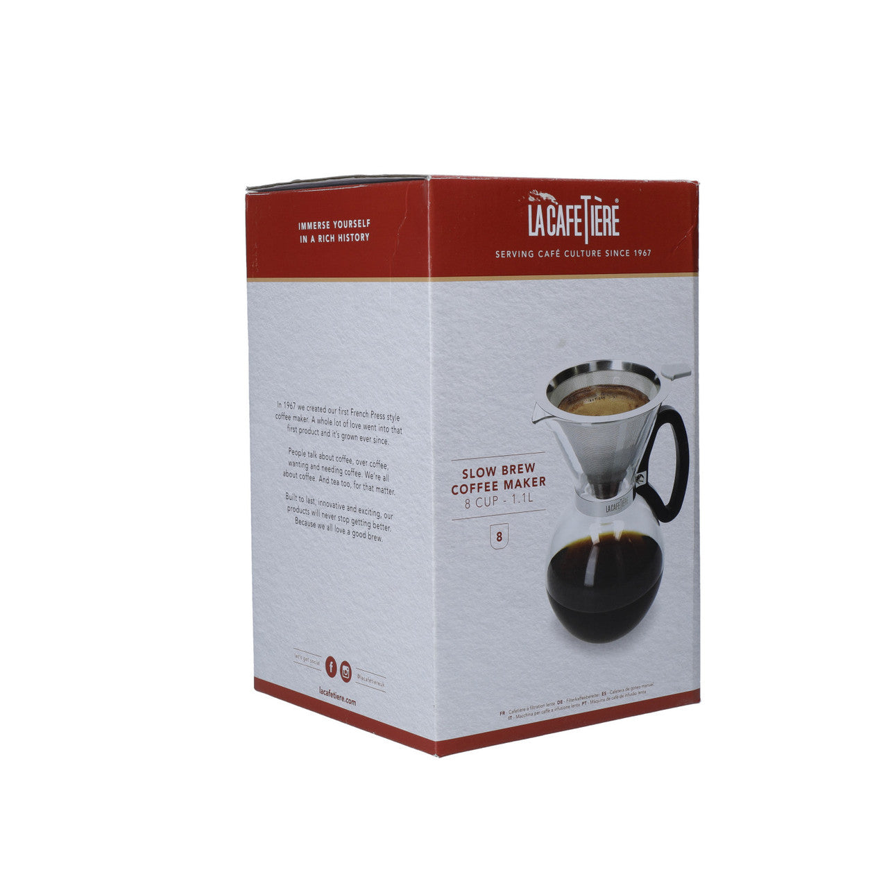 La Cafetière Pour Over Coffee Maker with Reusable Filter, 8-Cup
