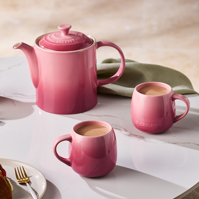 Le Creuset Stoneware Cafetière with Metal Press 1L - Rose Quartz