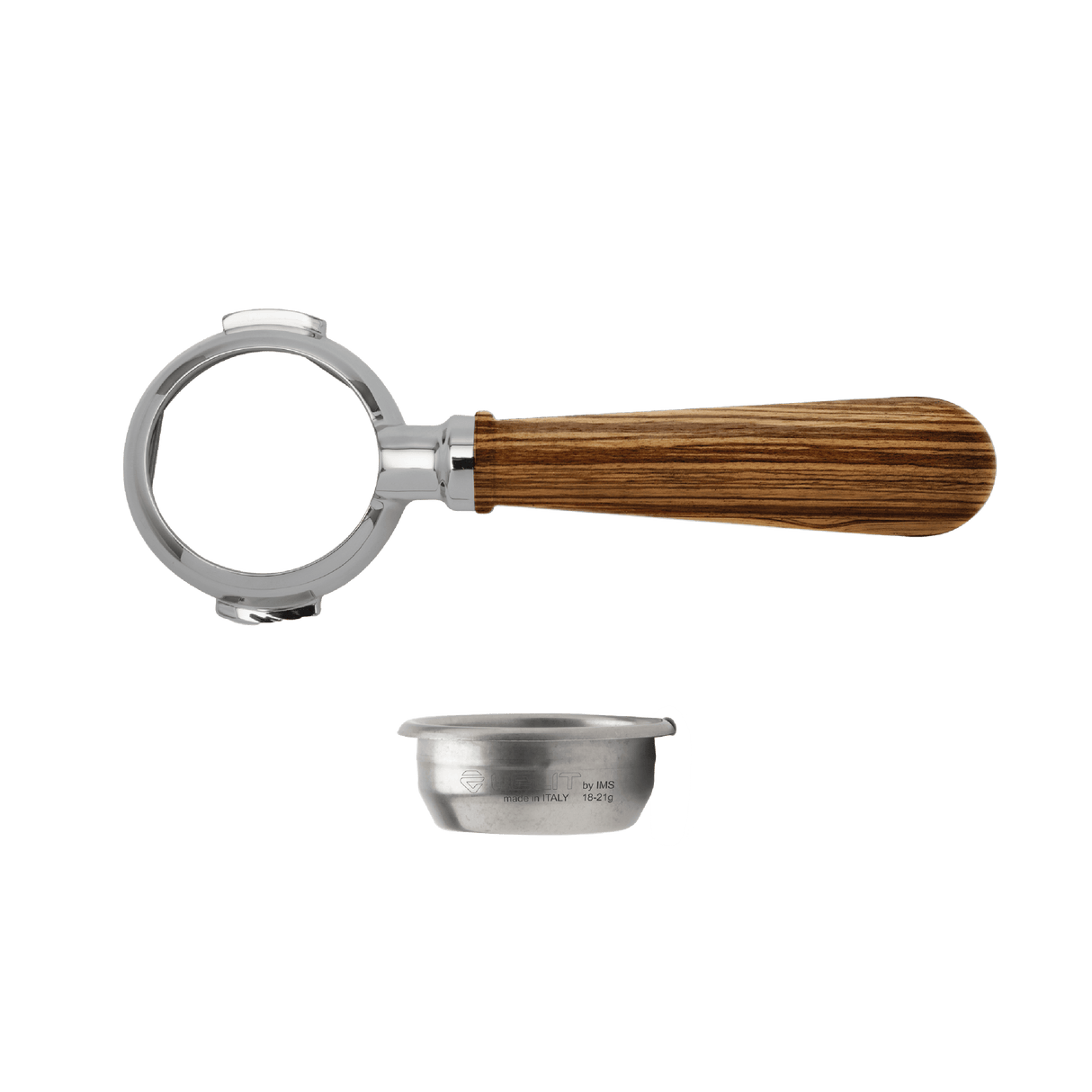 Lelit Bottomless Filterholder 58mm - Walnut Wooden Handle
