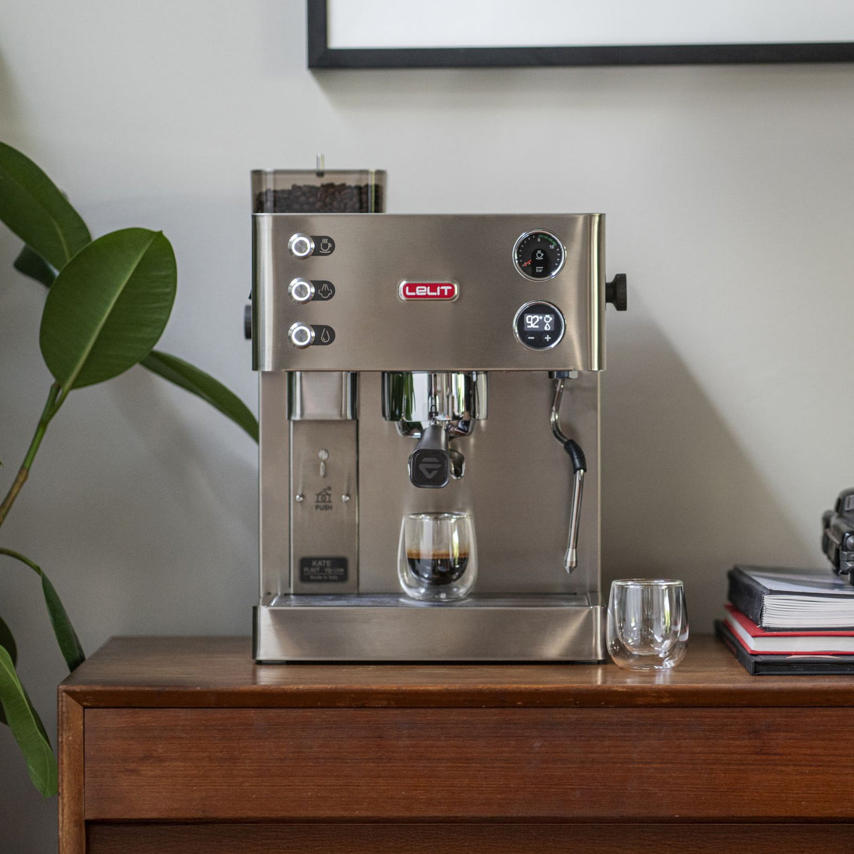 Lelit Kate Espresso Coffee Machine - Brushed Stainless Steel