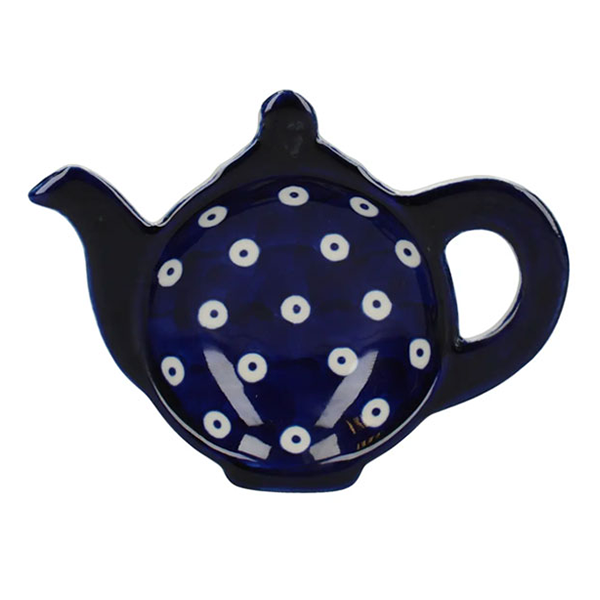 London Pottery Tea Bag Tidy - Blue and White Circle