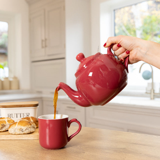 London Pottery, London Pottery Farmhouse 4 Cup Teapot - Pink, Redber Coffee