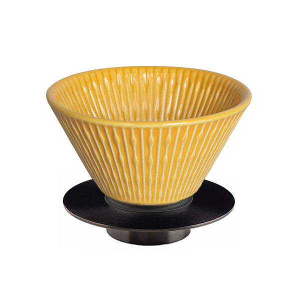 Loveramics Flatbed Coffee Dripper 200ml with Holder - Yellow