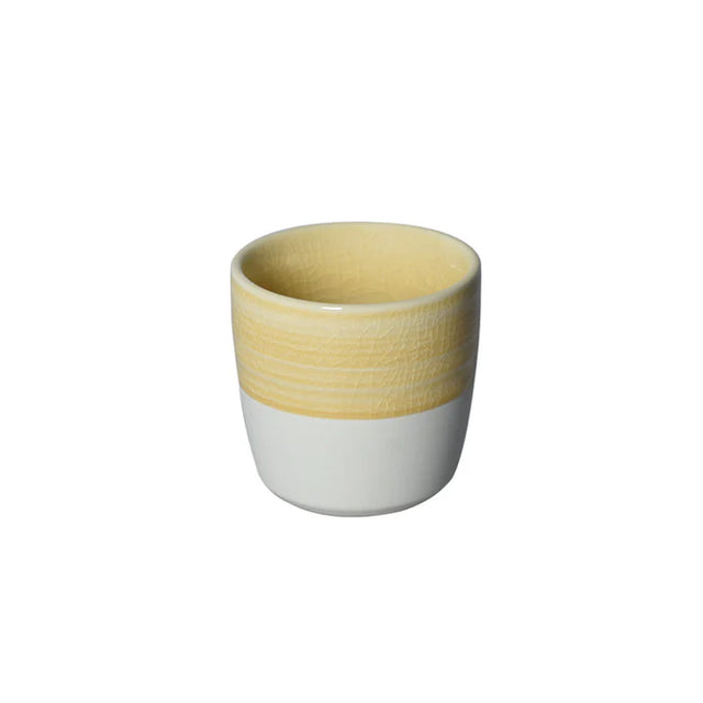 Loveramics Dale Harris Champions Signature Crackle Glaze Flat White Cup (150ml) - Yellow