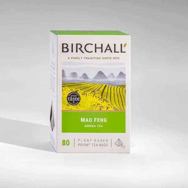 Birchall Plant-Based Prism Tea Bags 80pcs - Mao Feng Green Tea