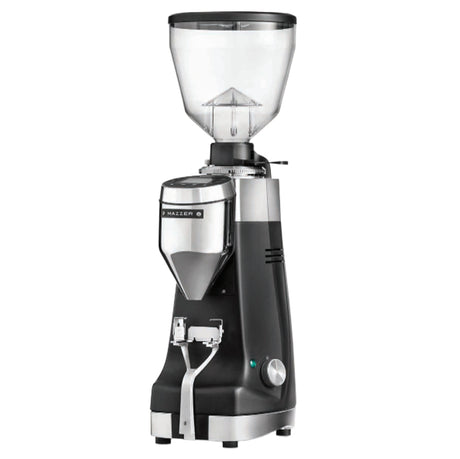 Mazzer Kony g on-demand espresso grinder in black with bean hopper
