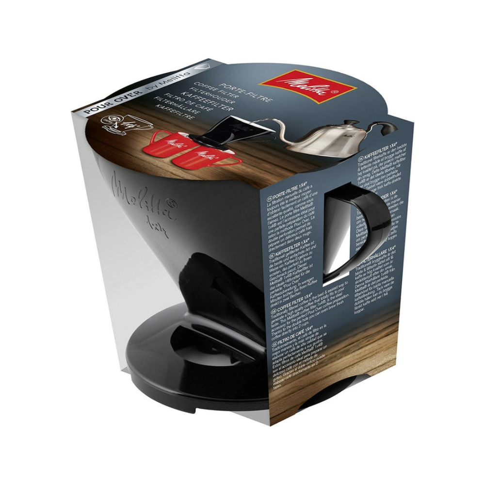 Melitta Filtercone 1x4 (4 Cup) Coffee Dripper with Two Outlets - Black