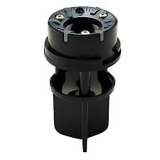 Black electrical plug on a white background