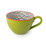 Mikasa Stoneware Mug, 330ml - Green and Blue Geometric
