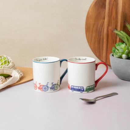 Mikasa Straight-Sided Porcelain Mug, 280ml - Bike, Redber Coffee