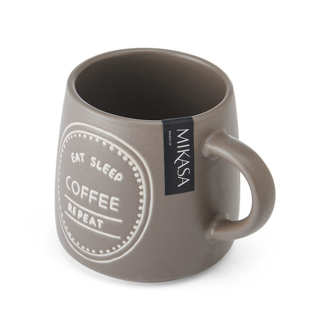 Mikasa Eat Sleep Coffee Repeat Mug, 400ml