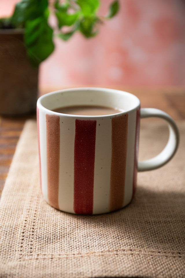 Mikasa Pink & Red Stripe Mug, 380ml