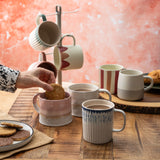 Mikasa Pink & Red Stripe Mug, 380ml