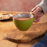 Mikasa Stoneware Mug, 330ml - Green and Blue Geometric