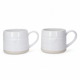 Mikasa Farmhouse White Stoneware Mugs, Set of 2, 380ml - Heart