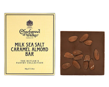 Charbonnel 80g Milk Sea Salt Caramel Almonds Chocolate ‘Butler’ bar Redber Coffee Roasters