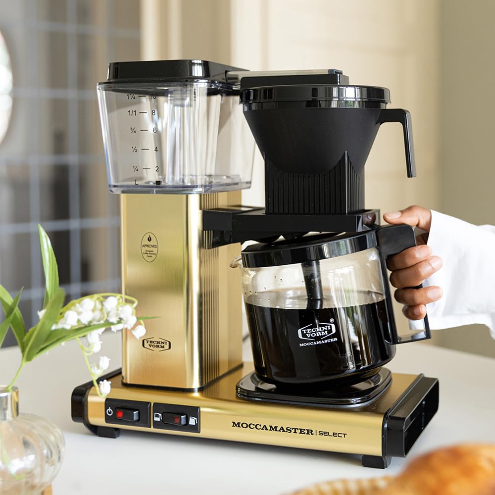 Moccamaster KBG Select Filter Coffee Machine - Brushed Brass