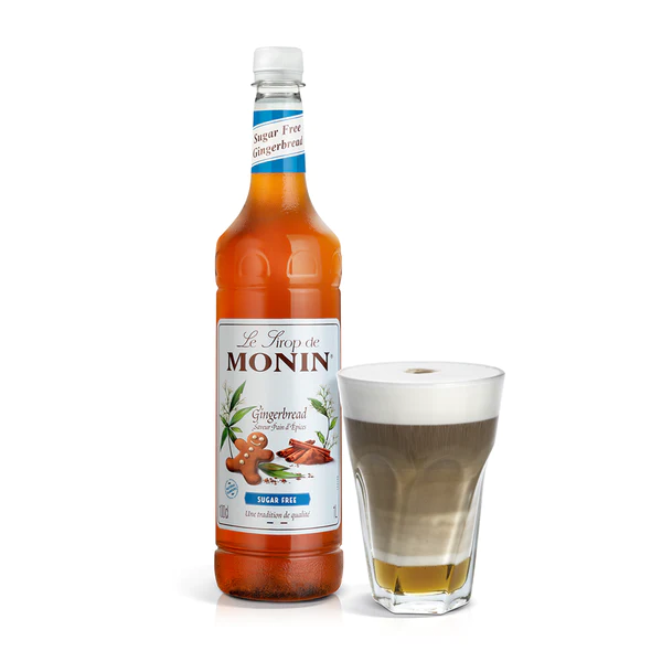 Monin Coffee Syrup 1L - Sugar Free Gingerbread