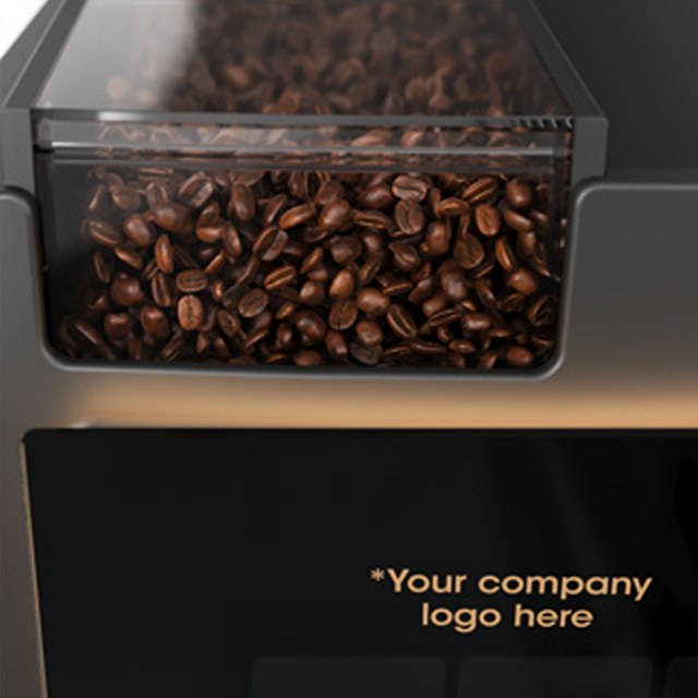 Bravilor Esprecious 21L Bean-to-Cup Coffee Machine – robust design with large 21L water tank, dual canisters for coffee beans and instant ingredients, easy-to-use touchscreen, and automatic rinsing program. Suitable for high-volume environments with up to 210 cups per day.